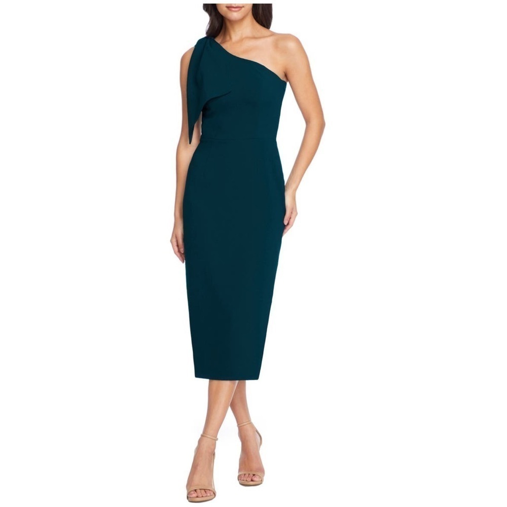 DRESS THE POPULATION Tiffany One Shoulder MIDI Dress - Picture 1 of 7